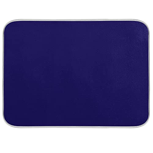 Dish Drying Mat for Kitchen Counter Absorbent Microfiber Dry Dishes Mats Drainer Counter Mat Dark Blue Drying Dish Pad 18 x 24 Inch for Countertops Decor - color: Dark Blue, size: 18" x 24"