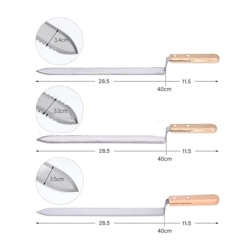MUSM Stainless Steel Beekeeping Uncapping Knife, Z-Shaped Honey Scraper with Wooden Handle, Beekeeping Supplies for Hive Maintenance