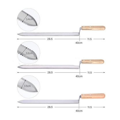 MUSM Stainless Steel Beekeeping Uncapping Knife, Z-Shaped Honey Scraper with Wooden Handle, Beekeeping Supplies for Hive Maintenance