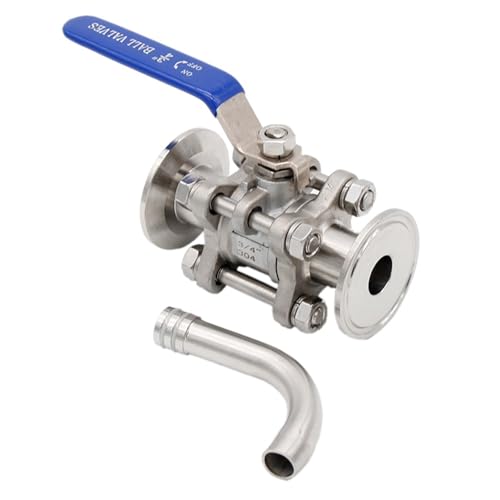 1/1.5"TC Ball Valve & Racking Arm Stainless Steel 304 50.5mm OD Homebrew Kettle/Conical Fermenter Parts