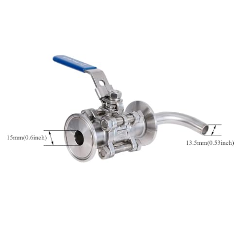 1.5 Inch Tri Clamp Ball Valve With Racking Arm – 304 Stainless Steel Homebrew Pickup Tube for Boil Kettle & Conical Fermenter – 1 PC