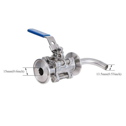 1.5 Inch Tri Clamp Ball Valve With Racking Arm – 304 Stainless Steel Homebrew Pickup Tube for Boil Kettle & Conical Fermenter – 1 PC