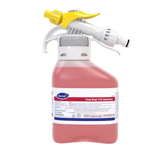 Diversey 5753116 Final Step 512 Sanitizer, Concentrated No Rinse Food Contact Kitchen Sanitizer, Ready-to-Dispense (RTD), 1.5-Liter - size: 50.72 Fl Oz (Pack of 1)
