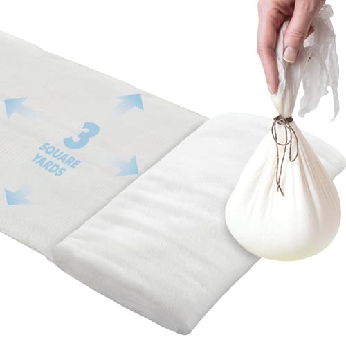 LOLA Cheese Cloth, 27 Sq. Ft / 3 Sq. Yards/Pack, 100% Cotton, Lint Free, for Poultry Wrapping, Cooking, Straining & Cheese Making - 1 Pack
