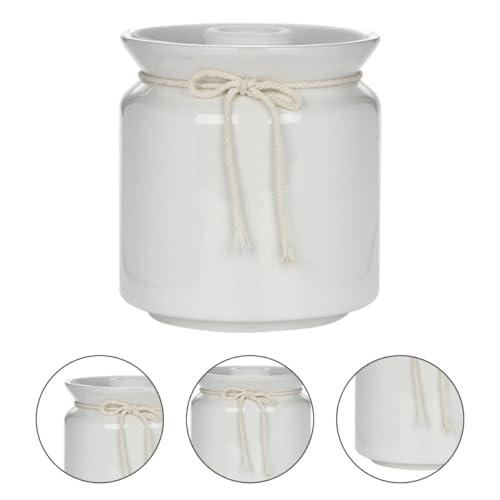 BESTonZON Pickle Ceramic Jar 500ml Sealed Storage Container with Lid Airtight Ceramic Crock for Kimchi Fermentation and Sauerkraut Preservation in Kitchen