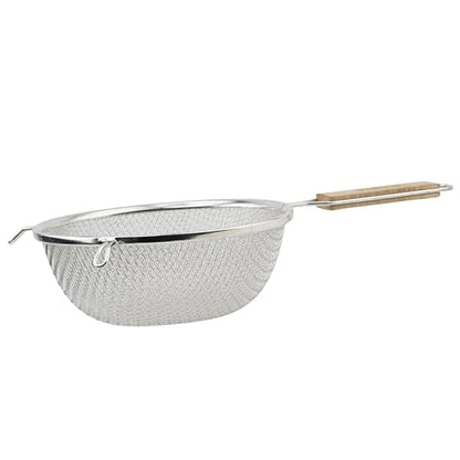 Winco Strainer, 8-Inch Diameter, Medium Double Mesh, Tin, Tan