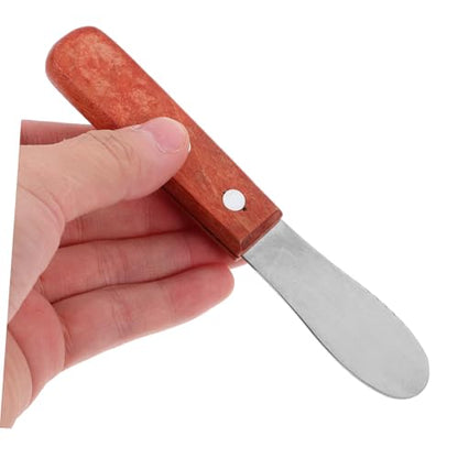 SOLUSTRE Stainless Steel Cheese Slicer with Ergonomic Wooden Handle Wear-resistant Butter Spreader and Peanut Jam Spatula for Kitchen and Restaurant Use Essential Baking Tool