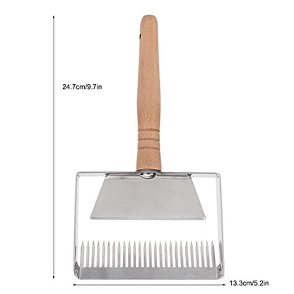Beekeeping Uncapping Fork Stainless Steel Honey Scraper Tool with Wood Handle for Beehive Recessed Areas Honey Collecting