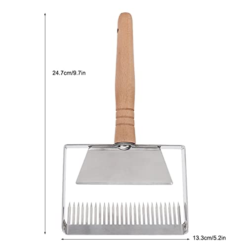 Beekeeping Uncapping Fork, Stainless Steel Scraper with Wood Handle for Honey Beehive, Apicultural Equipment Beekeeping Tool