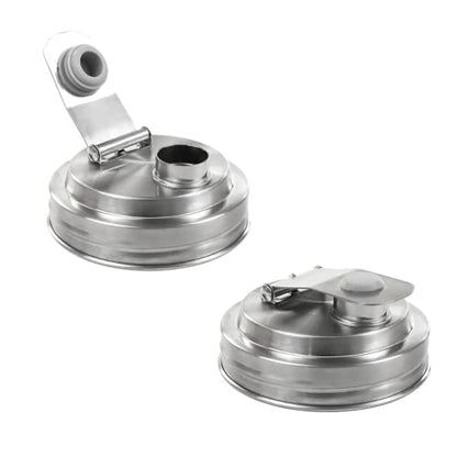 Mason Jar Pour Spout Lid Stainless Steel,Pour Spout Flip Cap Lids for Mason Jars,No Rust Leaking Proof for Home Brewing Fruit Fermenting Drinks Airtight(2PCS) (Wide Mouth) - size: Wide Mouth