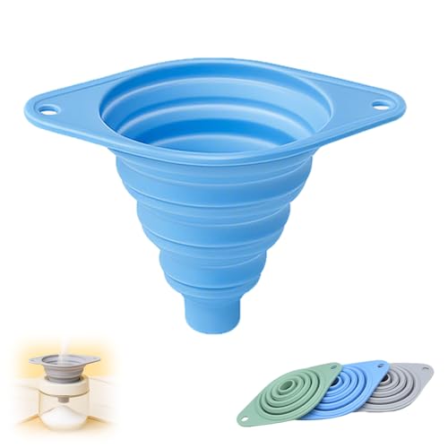 Kitchen Funnel Set, 2025 New Silicone Collapsible Funnel, Portable Small Funnels for Filling Small Bottles, Food Grade Funnels for Kitchen Use (Blue) - color: Blue