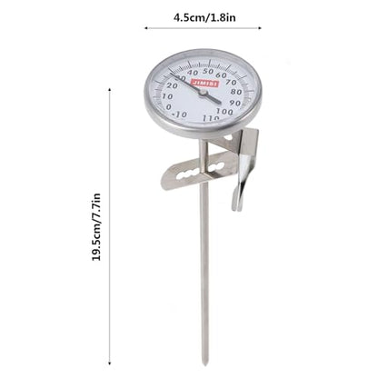 Diyeeni Milk Thermometer for Steaming Milk, Bar Coffee Thermometer for Frothing 195mm Probe - Pot for Yogurt Coffee Cheese Making Supplies with Clip, Candy and Food