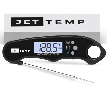 F1 Digital Meat Thermometer - Fast, Accurate, Waterproof - Great for Cooking, Grilling, Baking, Frying - color: Stealth Black