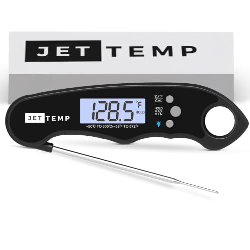 F1 Digital Meat Thermometer - Fast, Accurate, Waterproof - Great for Cooking, Grilling, Baking, Frying - color: Stealth Black