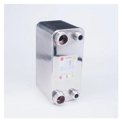 Heat Exchanger, 50 Plates Heat Exchanger Beer Wort Chiller Cooler SUS 304 Stainless Steel For Homebrew Cooling