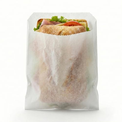 White Paper Bags 6x6.5" - Restaurant Takeout Sandwich Bags for Fast Food, Deli, Food Truck - 1000 Count Bulk - style: Large White