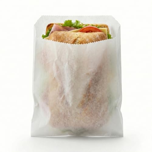 White Paper Bags 6x6.5" - Restaurant Takeout Sandwich Bags for Fast Food, Deli, Food Truck - 1000 Count Bulk - style: Large White