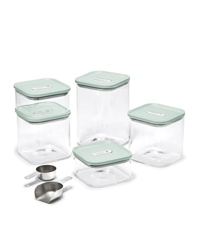 Caraway 13-Piece Glass Airtight Food Storage Containers with Lids – Non-Toxic, BPA-Free Kitchen Storage Containers – Stackable, Space-Saving Airtight Containers for Dry Goods and More - Mist - color: Mist, size: 13-Piece Set