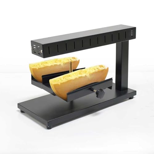 KOOTEN Raclette Cheese Melter Commercial Electric 2 Sink Cheese Wheel Maker Multi-Function Cheese Warmer Machine Height and Angle Adjustable(Dual Bracket)