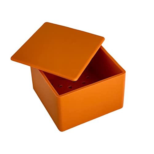 CapaBunga Cheese Vault for Soft Cheese - Reusable Artisan Cheese Storage Container for Fridge - Food Grade Silicone Cheese Container 5x5x3.5” - Easy to Clean Cheese Keeper for Refrigerator – Orange - color: Orange