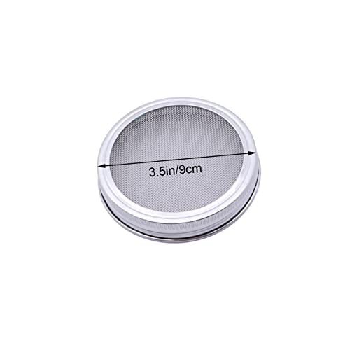 304 Stainless Mesh Sprouting Lids for Mason Jars Wide Mouth Jar Lids 4 Piece Set Versatile Use - size: Size 4