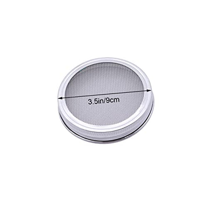 304 Stainless Mesh Sprouting Lids for Mason Jars Wide Mouth Jar Lids 4 Piece Set Versatile Use - size: Size 4