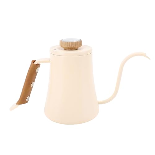 Zerodis Gooseneck Coffee Kettle Stainless Steel Pour Over Kettle 600ml with Built In Thermometer Ergonomic Handle for Home Brewing and Outdoor Camping