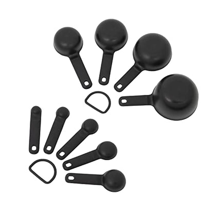 KitchenAid Universal Easy To Read Measuring Cup and Spoon Set with Soft Grip Handle for Maximum Control, Hang Hole and Nesting For Easy Storage, Dishwasher Safe, 9 Piece, Black - color: Black