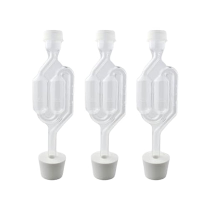Fastrack Airlocks for Fermenting (Set of 3) | Bubble Airlock for Wine Making and Beer Making | BPA-Free S-Shaped | Used for Brewing Wine, Beer, Pickles & More | Transparent