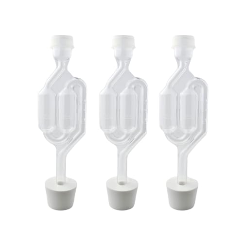 Fastrack Airlocks for Fermenting (Set of 3) | Bubble Airlock for Wine Making and Beer Making | BPA-Free S-Shaped | Used for Brewing Wine, Beer, Pickles & More | Transparent