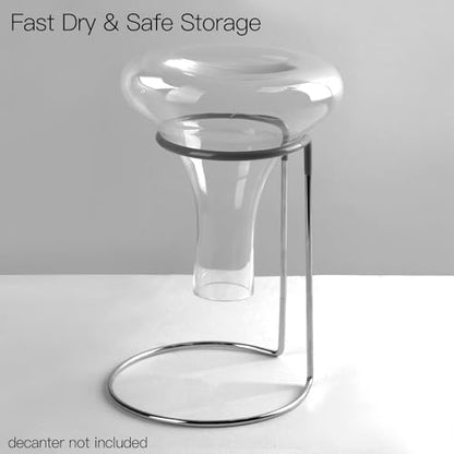 Wine Decanter Drying Stand with Rubber Coated Top to Prevent Scratches, Wine Decanter Drying Rack for Standard and Large Wine Decanters, Wine Decanter NOT Included, (with Cleaning Brush) - style: Decanter Drying Stand B