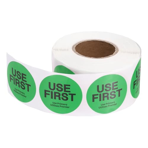 PATIKIL 500 Pcs USE First Stickers, 2 inch Round Use First Stickers Food Service Circle Inventory Control Adhesive Labels for Food Service Kitchen Restaurants Retail Storage Date, Green - color: Green, size: 2 Inch
