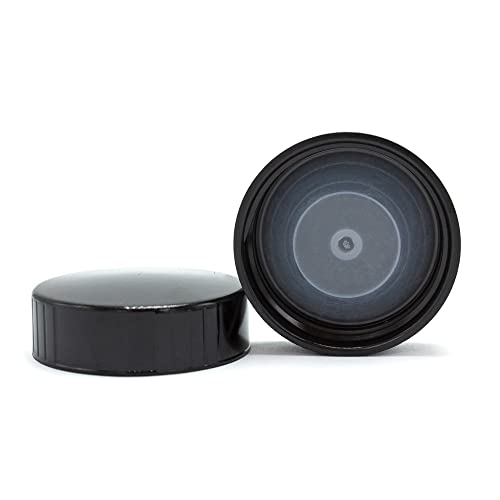 Fermentaholics 38mm Kombucha Airtight Re-usable Secondary Fermentation Lids – Poly Seal Screw Caps for 38mm Store-Bought Kombucha Bottles, Growlers, Homebrew, Mead, Cider, Water Kefir, Black (8)