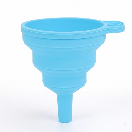 4pcs Small Silicone Collapsible Funnel Set Food Grade Folding Funnels for Kitchen Bottle and Jar Filling Easy Storage Blue - color: blue, size: small