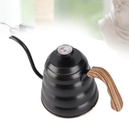 Coffee Pot, 1.2L Gooseneck Spout Pour Over Coffee Pot Water Flow Drip Tool Stainless Steel Tea Kettle with Thermometer for Home Barista Brewing