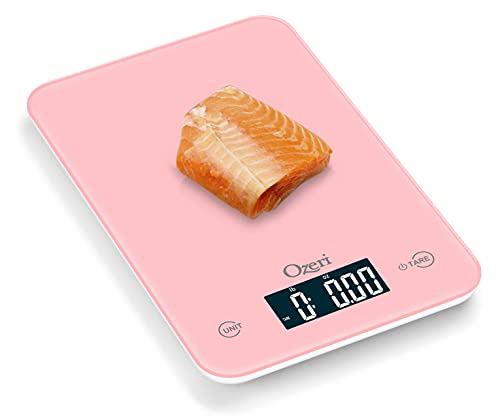 Ozeri Touch Professional Digital Kitchen Scale (12 lbs Edition) in Tempered Glass - color: Crystal Rose
