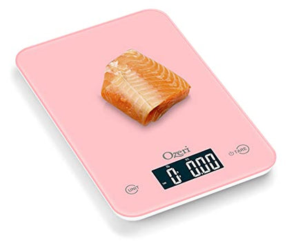 Ozeri Touch Professional Digital Kitchen Scale (12 lbs Edition) in Tempered Glass - color: Crystal Rose