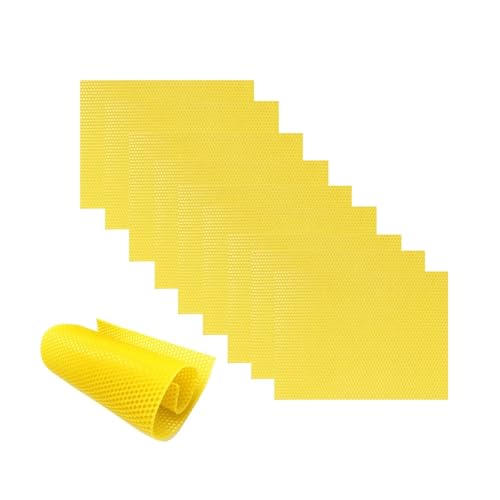 10 Pack Natural Beeswax Foundation Sheets 9x13cm Deep Cell Beehive Base Sheets for Beekeeping