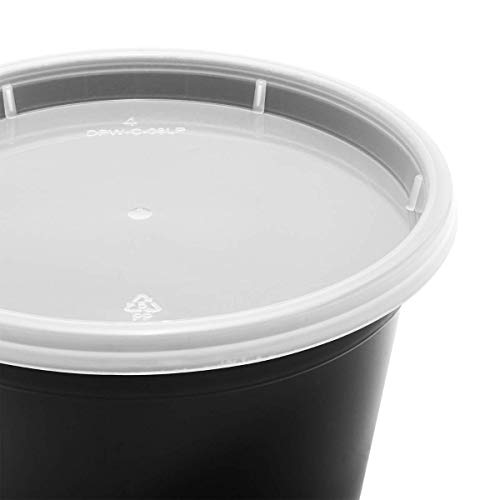 Karat [16oz - 240 ct Black PP Injection Molded Round Deli Containers with Lids (FP-IMDC16-PPB) - color: Black, size: 16oz