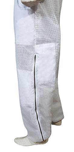 Brutul Bee 3 Layer Beekeeping Ultralight Ventilated Suit with Fencing Veil - color: White, size: Small