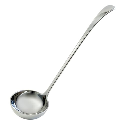 Small Soup Ladle for Kitchen, 11.4-Inch Stainless Steel Ladle 2.4 oz, Serving ladle for Soup,Gravy,Canning, Hot Pot, Dishwasher Safe
