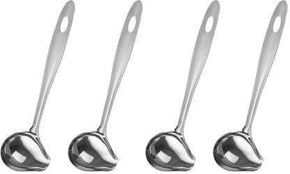 2 PCS Gravy Ladle with Pour Spout, 10.6 inch Long Handle Sauce Ladle, Stainless Steel Saucier Drizzle Spoon for Spooning Gravies Sauces Dressings Kitchen Utensil (Pack of 2) - size: 3.15 x 10.6 inch (Pack of 2)
