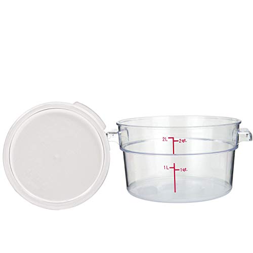 Tiger Chef 2 Quart Commercial Grade Clear Food Storage Round Polycarbonate Containers With Clear Lids - size: 2 Quart