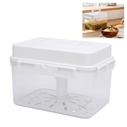 Plastic Kimchi Fermentation Container, Large Capacity Good Sealing Kimchi Jar Pickle Jar with Strainer Kimchi Storage Container Pickle Storage Box for Sauerkraut, Vegetables (5l) - size: 5l