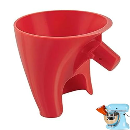 Flour Funnel for Kitchen Aid Mixer, Premium Funnel for Kitchen Aid Mixer with Anti-Splash Pouring Chute, Fits 4.5-5 Qt Tilt-Head & Bowl-Lift Models (KSM150), Durable Dishwasher(1 Red) - color: Red