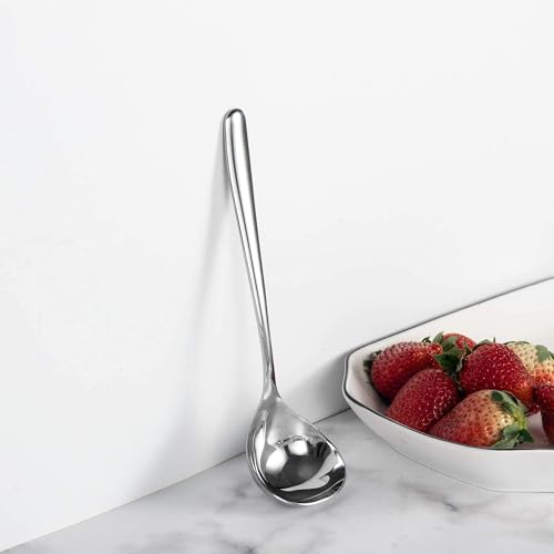 IMEEA 8-Inch Gravy Ladle SUS304 Stainless Steel Serving Ladle, Set of 4 - size: 4-Piece（Silver）