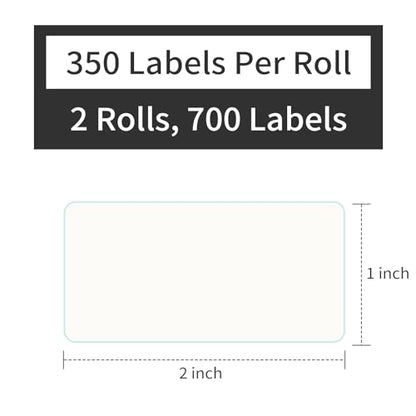 L LIKED Blank 1 x 2 Inch Dissolvable Labels for Food Rotation Prep roll of 350 (2 Rolls)