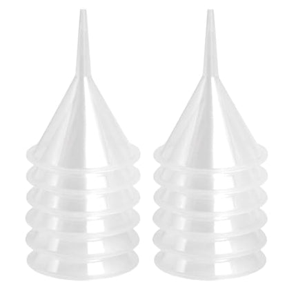 12 Pcs Tiny Funnel & Mini Funnel Narrow Neck for Essential Oils | Cuttable Tips, Polypropylene Material, for Perfumes, Capsules & Mini Bottles