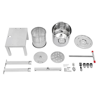 13.25L Large Fruit Honey Press Machine, Beeswax Extractor Beekeeping Machine Stainless Steel Strainer Manual Bee Honey Presser for Press Fruits Vegetables Wine Juice Making - size: 13.25L Silver