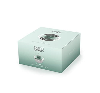 Joseph Joseph Nest 9 Plus, 9 Piece Compact Food Preparation Set with Mixing Bowls, Measuring cups, Sieve and Colander, Editions Range, Sage Green - color: Green, style: Plastic
